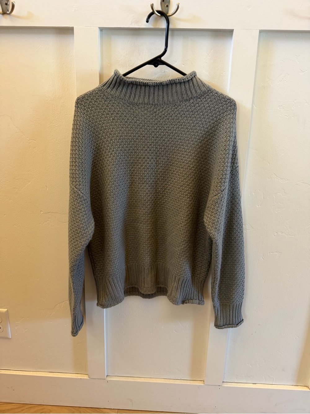 Soft Knit Cowl Sweater in Gray